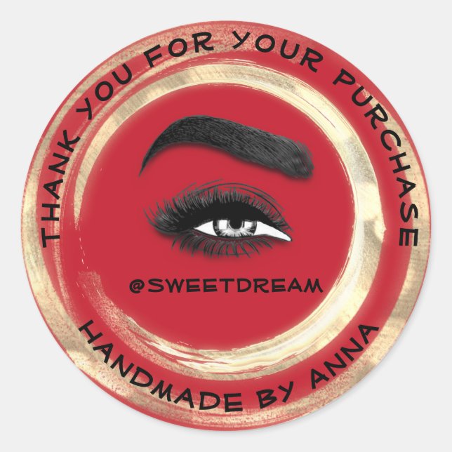 Sticker Rond Merci maquillage Artiste Nettoyeur de Lash Logo Go (Devant)