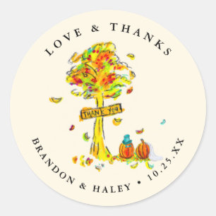 Sticker Rond Merci mariage Citrouille
