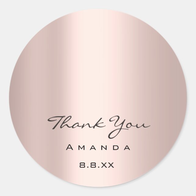 Sticker Rond Merci mariage douceur de mariage 16 ans. Rose (Devant)
