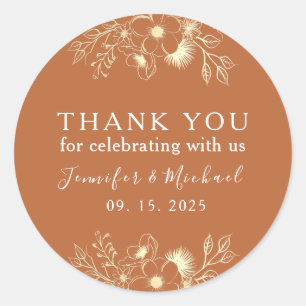 Sticker Rond Merci Mariage en terre cuite