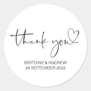 Sticker Rond Merci Mariage Faveur Traiter Sac Jar mignonne Simp