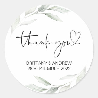 Sticker Rond Merci Mariage Favor traitement sac Jar Eucalyptus