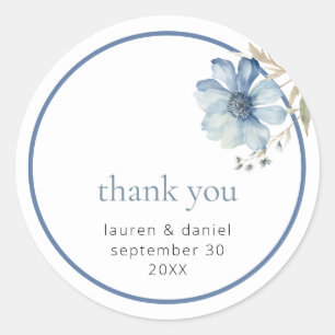 Sticker Rond Merci Mariage fleur sauvage