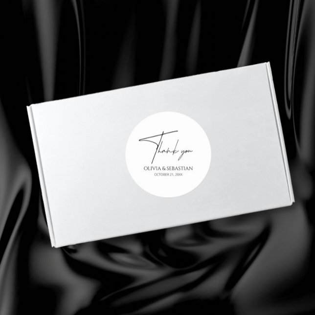 Sticker Rond Merci Mariage moderne et minimaliste (Créateur téléchargé)