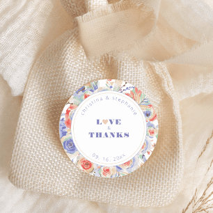 Sticker Rond Merci Mariage moderne Rainbow Floral LGBTQ