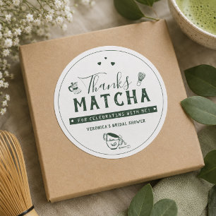 Sticker Rond Merci Matcha Remerciements pour Enterrement de Vie