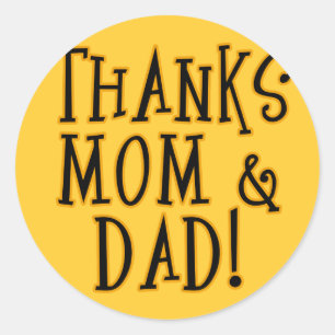 Sticker Rond MERCI MÈRE et PÈRE ! Tshirt ou cadeau
