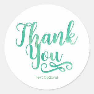 Sticker Rond MERCI Minty Green Shimmer Type Custom
