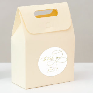 Sticker Rond Merci moderne de l'or blanc fleuri privilégier le 