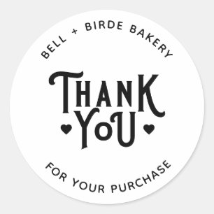 Sticker Rond Merci moderne pour votre achat Petite entreprise