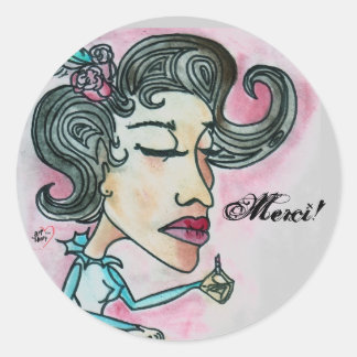 Sticker Rond Merci ! N° 6 Sticker_Lady