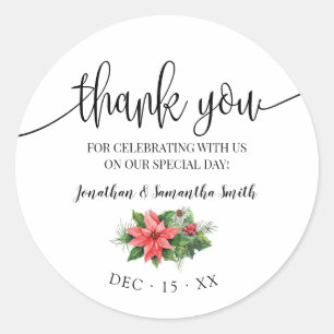 Sticker Rond Merci Noël mariage douche nuptiale