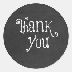 Sticker Rond Merci noir et blanc
