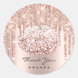 Sticker Rond Merci Nom Doux Anniversaire 16 ans Rose Fête de Ma
