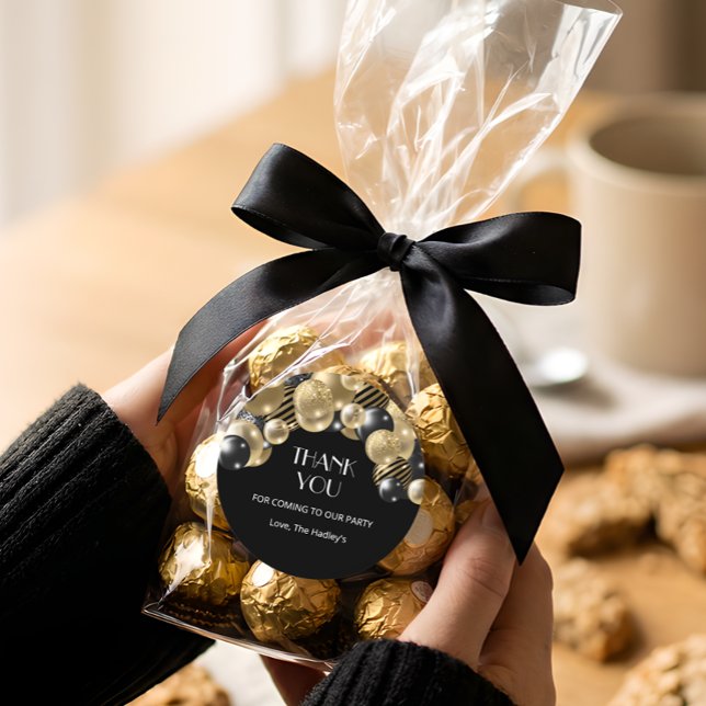 Sticker Rond Merci or élégant (Créateur téléchargé)