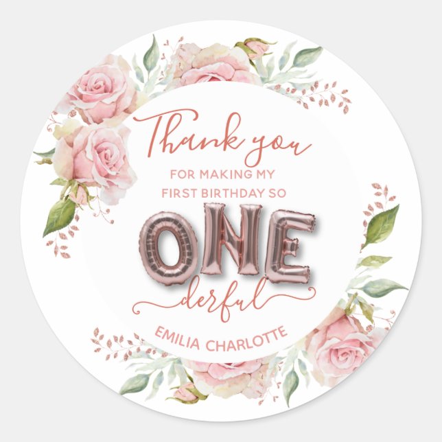 Sticker Rond Merci original 1er anniversaire (Devant)