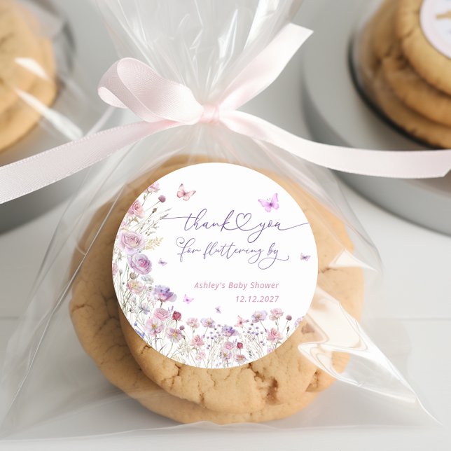 Sticker Rond Merci Papillon De Jardin Pour Flutting Par (Créateur téléchargé)