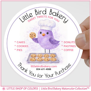 Sticker Rond Merci personnalisable pour la boulangerie-pâtisser