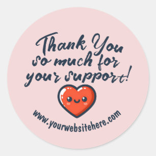 Sticker Rond Merci Personnalisé Pour Votre Entreprise De Suppor