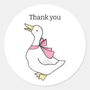 Sticker Rond Merci personnalisé Produit mignon Souriant Canard