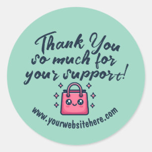 Sticker Rond Merci Personnalisé Si Beaucoup Pour Votre Support