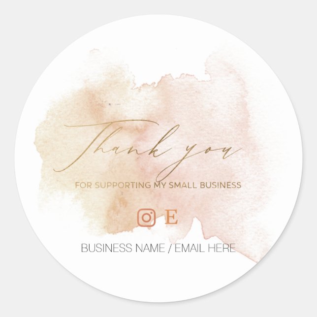 Sticker Rond Merci, petite entreprise, boutique petite (Devant)