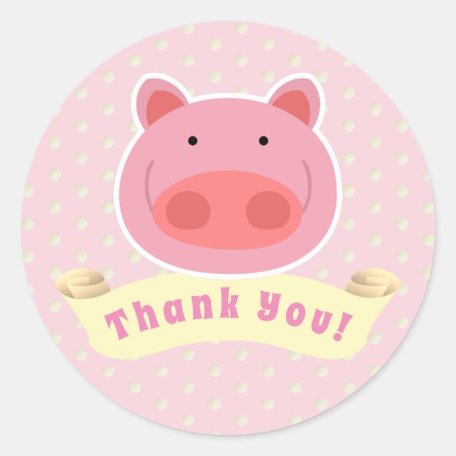 Sticker Rond Merci Piglet (Devant)
