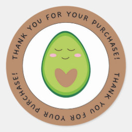 Sticker Rond Merci Pour Acheter Funny Avocado Circle