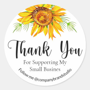 Sticker Rond Merci Pour Aider Ma Petite Entreprise Florale