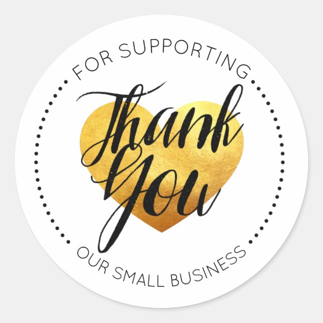 Sticker Rond Merci pour appuyer notre petite entreprise (Devant)