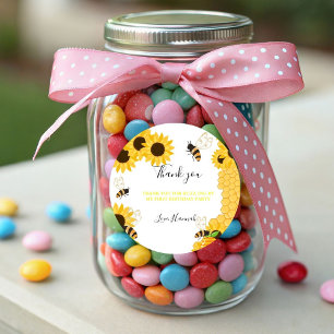 Sticker Rond Merci pour Buzz -ing par mon premier jour d'abeill