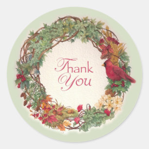 STICKER ROND MERCI POUR CADEAU DE NOËL