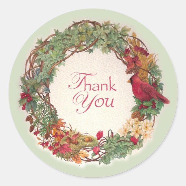 STICKER ROND MERCI POUR CADEAU DE NOËL (Devant)