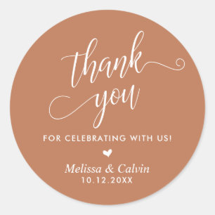 Sticker Rond Merci pour célébrer avec nous, Mariage