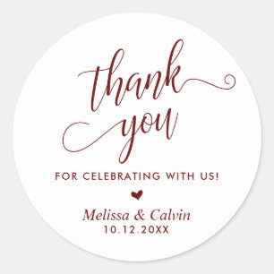 Sticker Rond Merci pour célébrer avec nous, Mariage