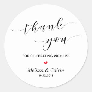 Sticker Rond Merci pour célébrer avec nous Mariage