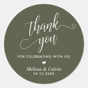 Sticker Rond Merci pour célébrer avec nous, Mariage
