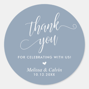Sticker Rond Merci pour célébrer avec nous, Mariage