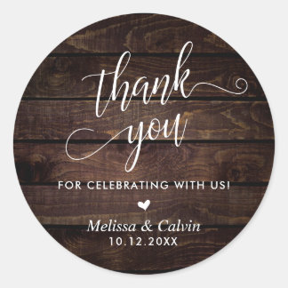 Sticker Rond Merci pour célébrer avec nous, Mariage