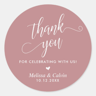 Sticker Rond Merci pour célébrer avec nous, Mariage
