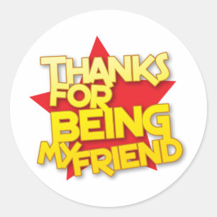 Sticker Rond merci pour être mon ami