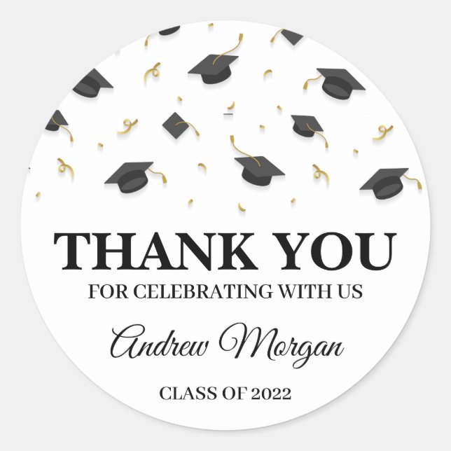 Sticker Rond Merci Pour La Prochaine Graduation Personnalisée (Devant)