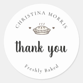 Sticker Rond Merci pour la tarte de boulangerie personnalisée e