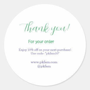 Sticker Rond Merci pour l'achat de l'entreprise familiale socia
