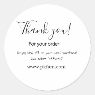 Sticker Rond Merci pour l'achat détail de l'entreprise familial