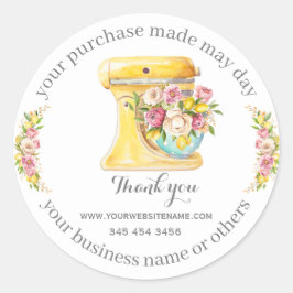 Sticker Rond Merci pour l'achat, petite boulangerie.