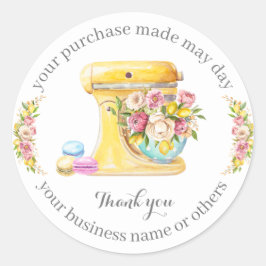 Sticker Rond Merci pour l'achat, petite boulangerie.