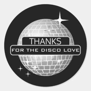 Sticker Rond MERCI Pour le Bal Rétro d'anniversaire Amour Disco
