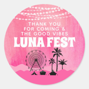Sticker Rond Merci pour le Festival de Musique Rose 