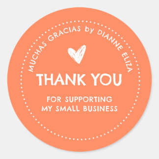 Sticker Rond Merci Pour Le Soutien À Ma Petite Entreprise